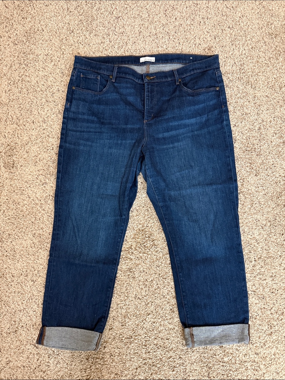 LOFT Indigo Boyfriend Jeans